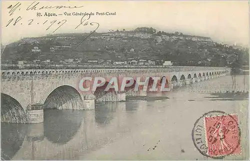 Cartes postales Agen vue Generale du Pont Canal