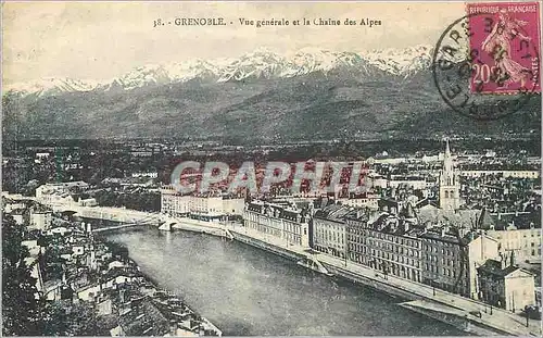 Ansichtskarte AK Grenoble vue Generale et la Chaine des Alpes