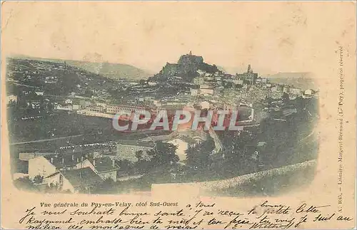 Cartes postales Vue Generale du Puy en Velay Cote Sud Ouest (carte 1900)