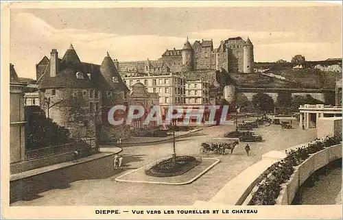 Cartes postales Dieppe vue vers les Tourelles et le Chateau
