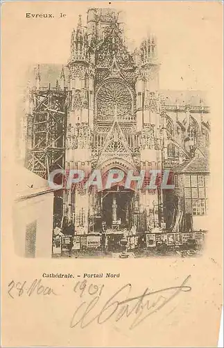 Ansichtskarte AK Evreux Cathedrale Portail Nord (carte 1900)