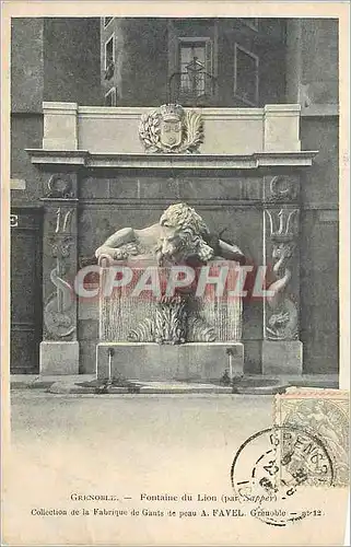 Cartes postales Grenoble Fontaine du Lion (carte 1900)