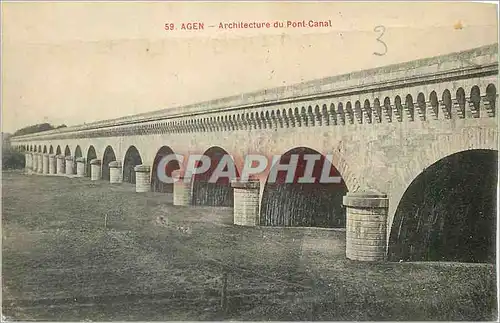 Cartes postales Agen Architecture du Pont Canal