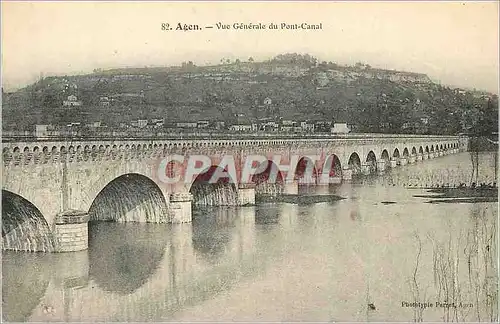 Ansichtskarte AK Agen vue Generale du Pont Canal