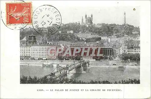Cartes postales Lyon Palais de Justice et la Colline de Fourviere