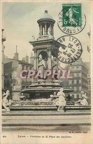 Ansichtskarte AK Lyon Fontaine de la Place des Jacobins