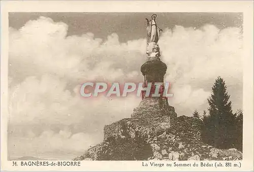 Ansichtskarte AK Bagneres de Bigorre La Vierge au Sommet du Bedat (alt 881 m)