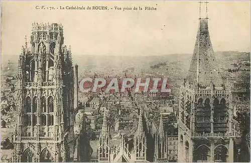 Cartes postales La Cathedrale de Rouen Vue prise de la Fleche