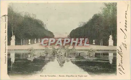 Cartes postales Parc de Versailles Bassin d'Apollon et Tapis Vert
