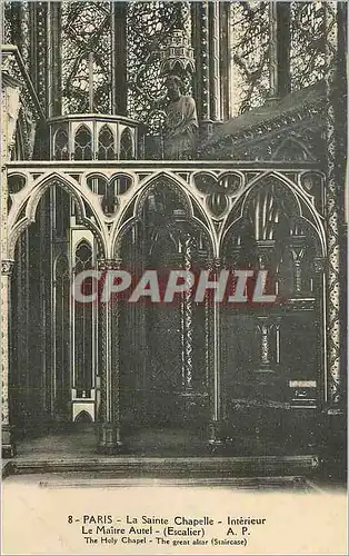 Cartes postales Paris La Sainte Chapelle Interieur Le Maitre Autel (Escalier)