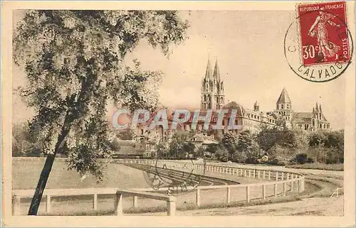 Cartes postales Caen Le Pays Normand Eglise St Etienne vue du Stade Helitas