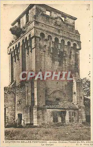 Cartes postales Druyes les Belles Fontaines Ancien Chateau Feodal du XIIe Siecle Le Donjon