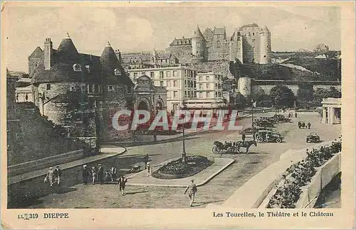 Cartes postales Dieppe Les Tourelles le Theatre et le Chateau