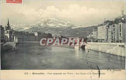 Ansichtskarte AK Grenoble Pont Suspendu sur l'Isere Les Quais et le Moucherotte