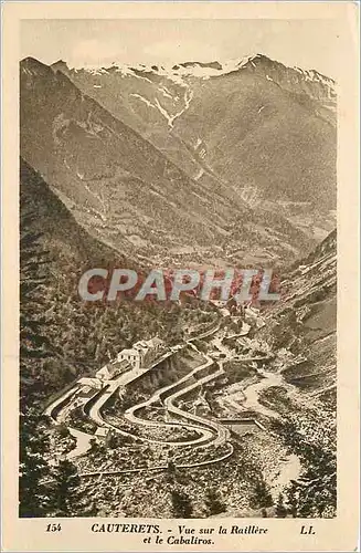 Cartes postales Cauterets Vue sur la Raillere et le Cabaliors
