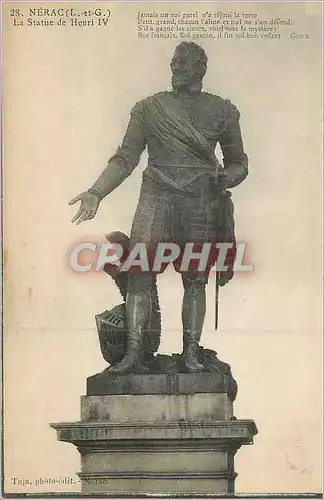 Cartes postales Nerac (L et G) La Statue de Henri IV