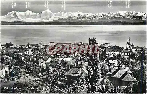 Cartes postales moderne Neuchatel et les Alpes