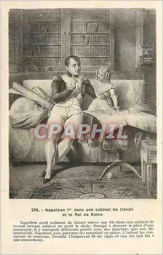 Cartes postales Napoleon 1er dans son Cabinet de Travail et le Roi de Rome