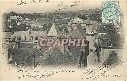 Cartes postales Vichy La Montagne Verte vue prise de la Vieille Tour (carte 1900)