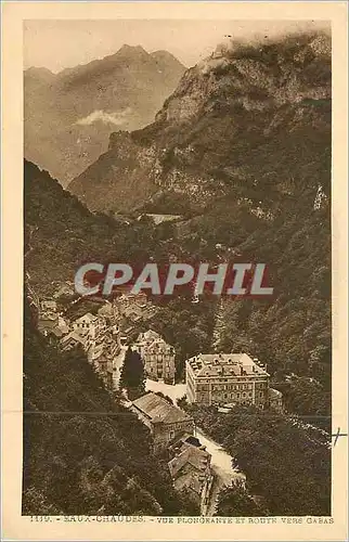 Cartes postales Eaux Chaudes vue Plongeante et Route vers Gabas