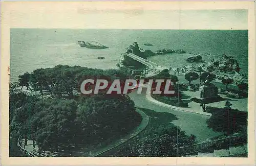 Ansichtskarte AK Biarritz (Cote Basque) Esplanade et Rocher de la Vierge