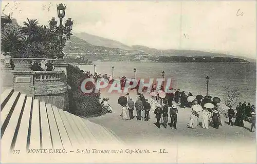 Ansichtskarte AK Monte Carlo Sur les Terrasses vers le Cap Martin