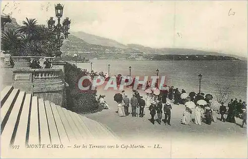 Cartes postales Monte Carlo Sur les Terrasses vers le Cap Martin