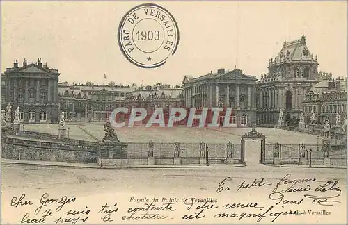 Cartes postales Facade du Palais de Versailles (carte 1900)