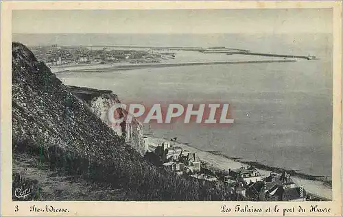Cartes postales Ste Adresse les Falaises et le Port du Havre