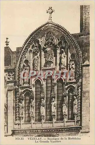 Cartes postales Vezelay Basilique de la Madeleine la Grande Verriere