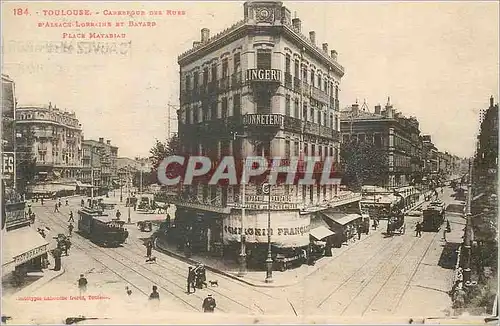 Cartes postales Toulouse Carrefour des Rues d'Alsace Lorraine et Bayard Tramway