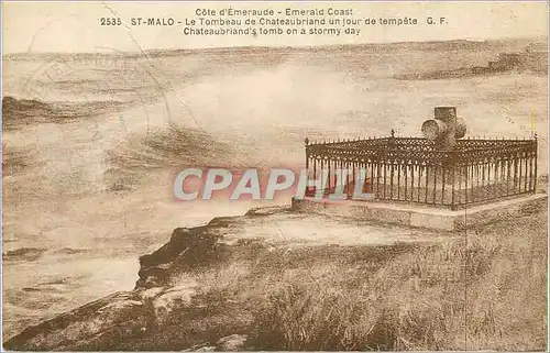 Ansichtskarte AK St Malo Cote d'Emeraude le Tombeau de Chateaubriand