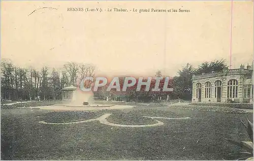 Cartes postales Rennes (I et V) Le Thabor Le Grand Parterre et les Serres