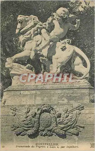 Cartes postales Montpellier Promenade du Peyrou Lion