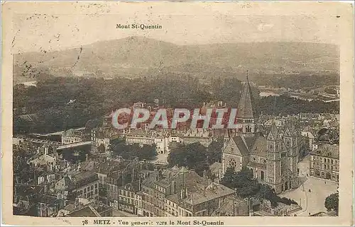Cartes postales Metz Vue Generale vers le Mont Quentin