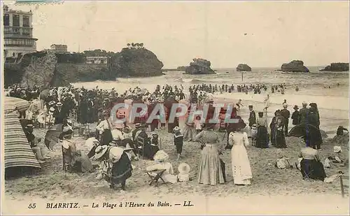 Ansichtskarte AK Biarritz la PLage a l'Heure du Bain