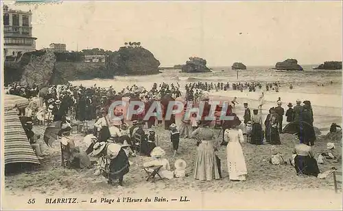 Cartes postales Biarritz la PLage a l'Heure du Bain