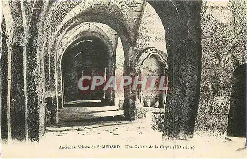 Cartes postales Ancienne abbaye de St Medard Une galerie de la crypte