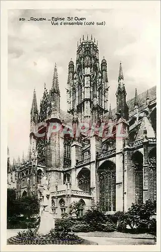 Moderne Karte Rouen Eglise St Ouen Vue d'ensemble