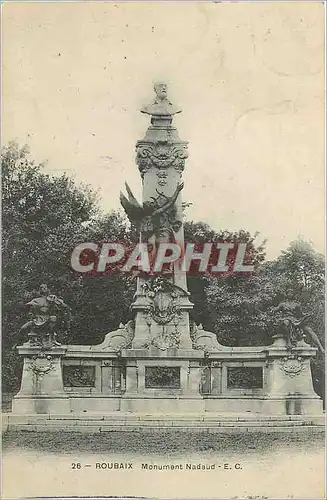 Cartes postales Roubaix Monument Nadaud