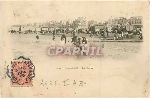 Cartes postales Malo les Bains La Plage (carte 1900)
