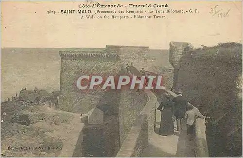 Ansichtskarte AK Saint Malo Cote d'Emeraude Promenade des Remparts La Tour Bidouane