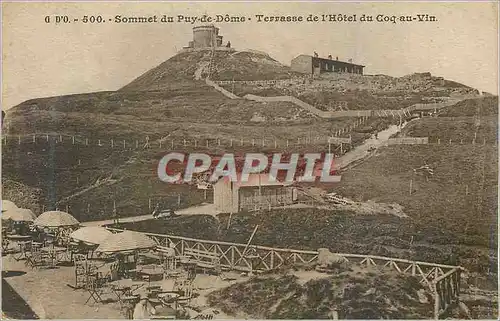 Cartes postales Sommet du Puy de Dome Terrasse de l'Hotel du Coq au Vin