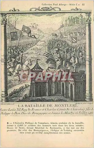 Cartes postales La Bataille de Montlhery Militaria