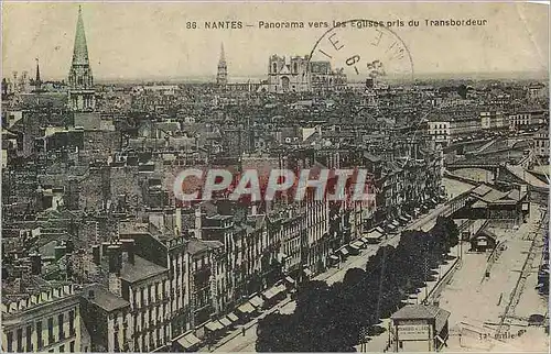 Cartes postales Nantes Panorama vers les Eglises pris du Transbordeur