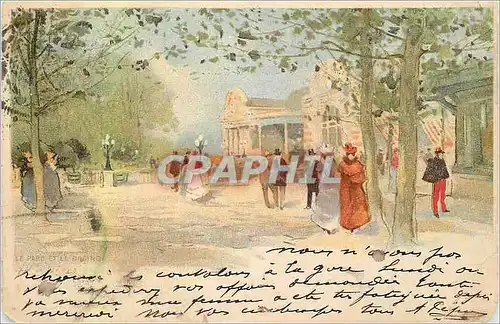 Cartes postales Le parc et le casino cachet Sauzon