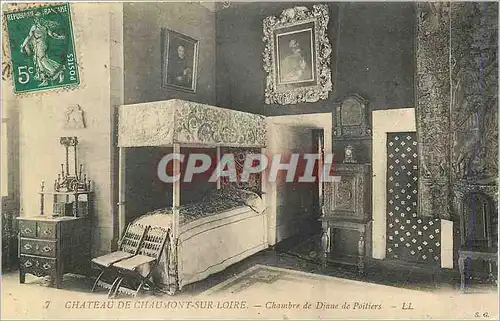 Cartes postales Chateau de Chaumont sur Loire Chambre de Diane de Poitiers