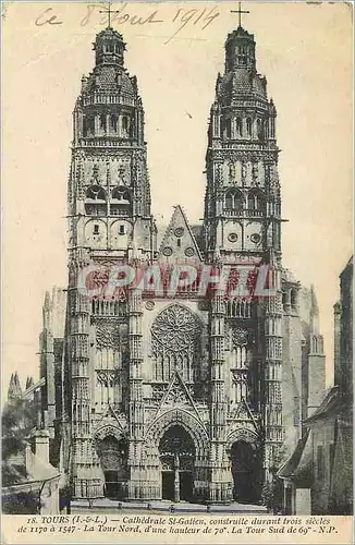Cartes postales Tours (I et L) Cathedrale St Gatien Construite durant trois Siecles
