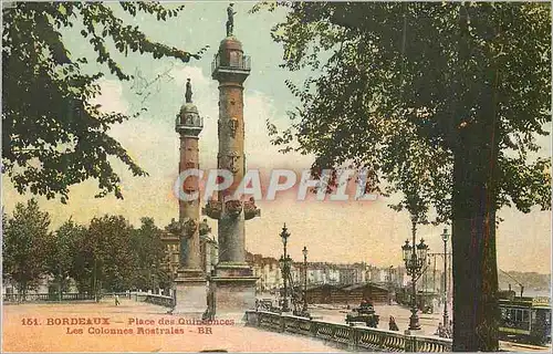 Ansichtskarte AK Bordeaux Place des Quinconces Les Colonnes Rostrales