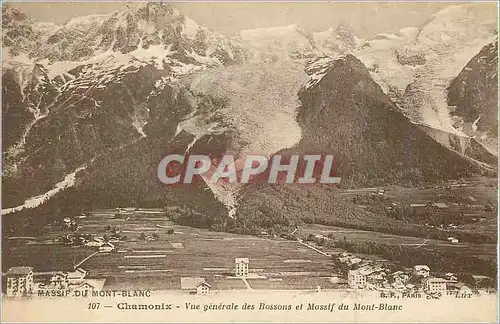 Ansichtskarte AK Chamonix Vue Generale des Bossons et Massif du Mont Blanc